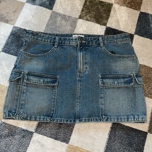 ZARA Denim Cargo Mini Skirt
